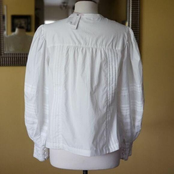 NWT Anthropologie Delilah Pleated Lace Peasant Blouse - Picture 6 of 13